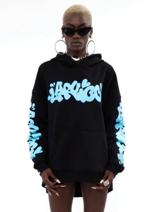 Laruicci Tops - Laruicci Grafitti Streetwear Hoodie Oversized Black Blue print